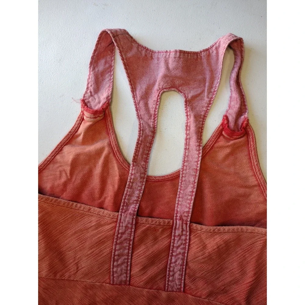 Free people boho‎ Orange Racerback Knit Mini Dress Size Small
